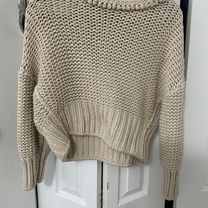 Free People Cream Knit Sweater